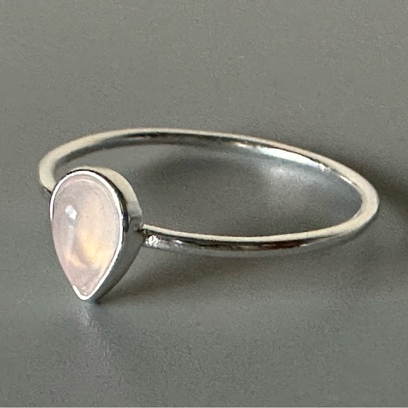 Sterling Silver Rose Quartz Dainty Ring - Picture 4 of 11